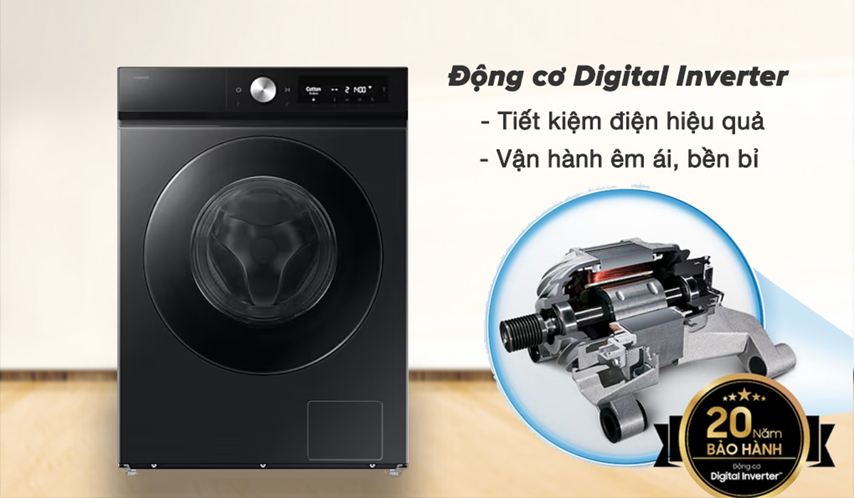 Máy giặt Samsung WW10DB7U34GBSV công nghệ Digital inverter tiết kiệm điện