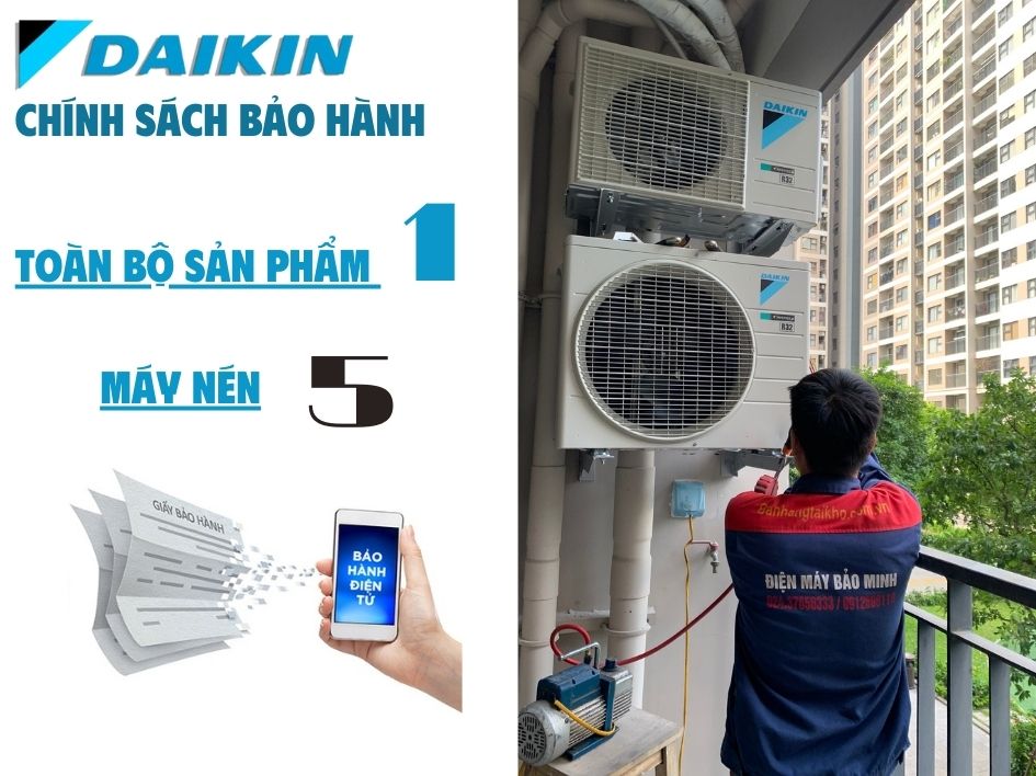 Điều hoà Daikin bảo hành mấy năm ?