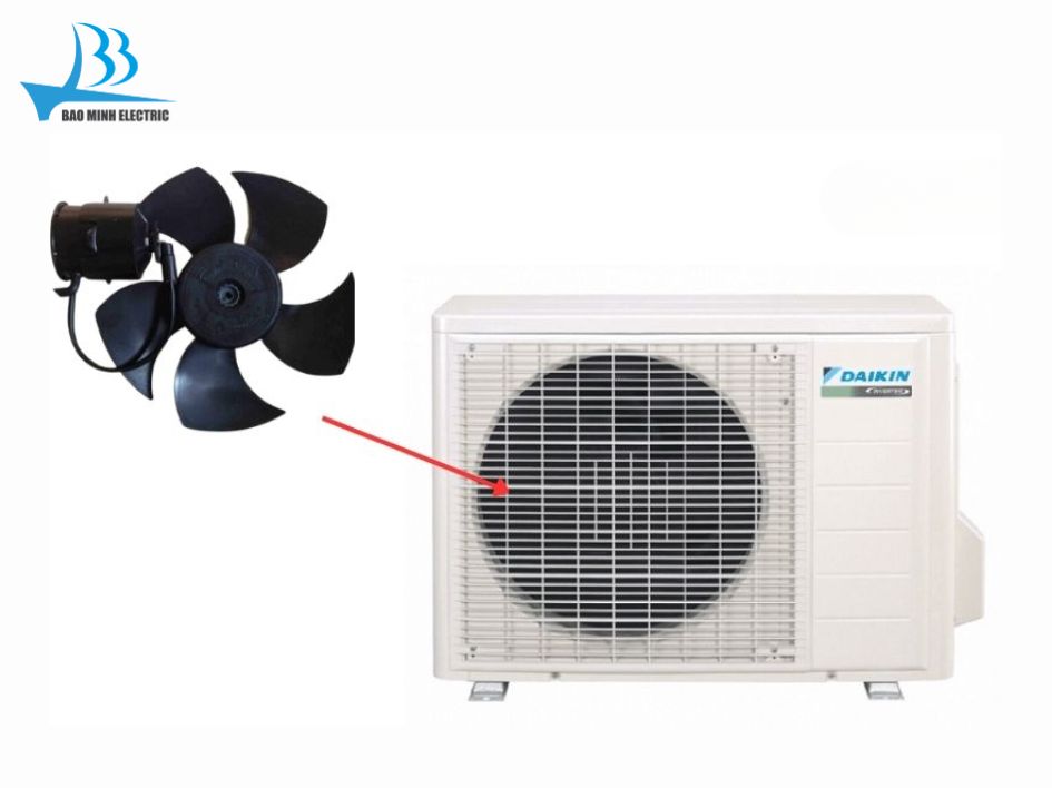 Quạt gió cục nóng điều hoà Daikin gặp vấn đề