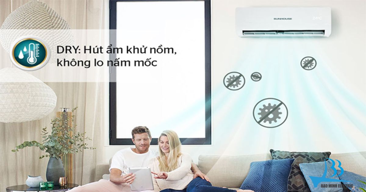 Tìm hiểu về chế độ hút ẩm điều hoà Mitsubishi