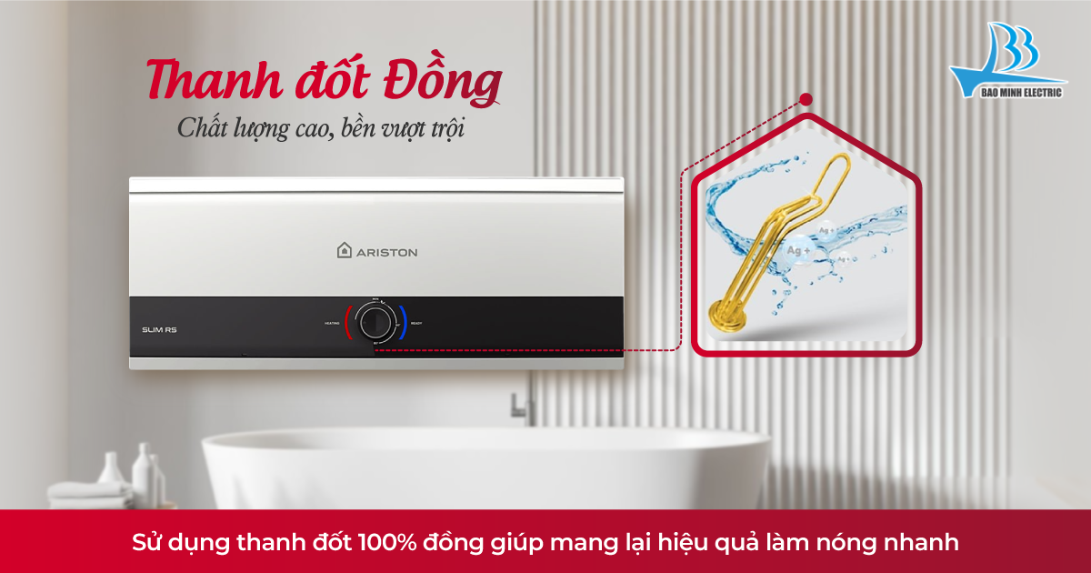 Bình Ariston SLIM3 RS thanh đốt đồng