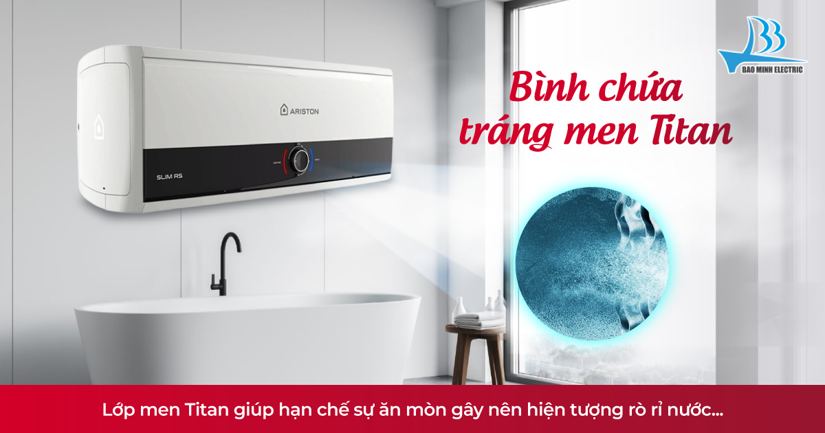 Bình nóng lạnh Ariston SLIM3 RS tráng men Titan