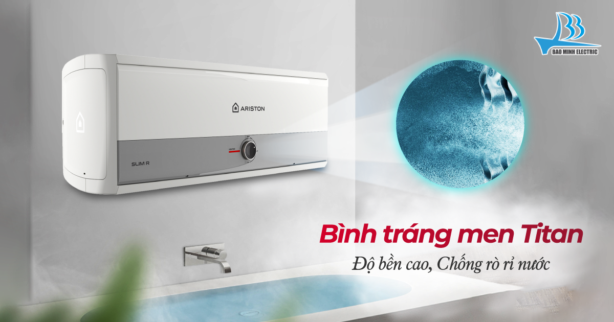 Bình nóng lạnh Ariston SLIM3 R VN tráng men Titan