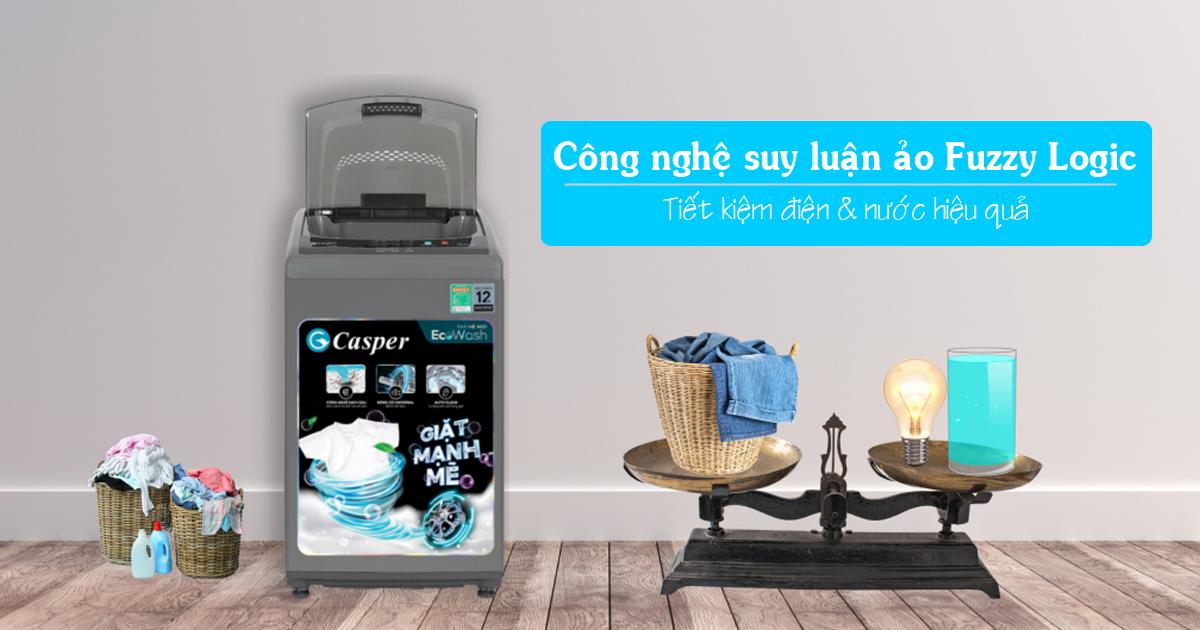 Công nghệ suy luận ảo Fuzzy Logic Máy giặt Casper WT-9NB3