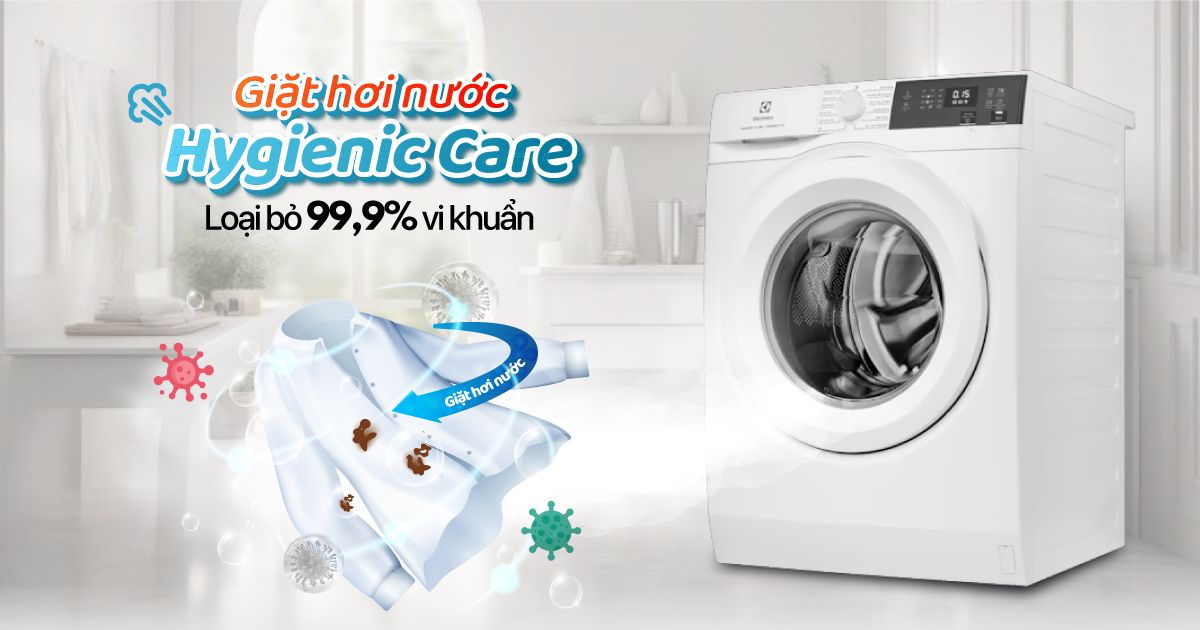 Máy giặt Electrolux EWF1024D3WC công nghệ giặt hơi nước Hygienic Care