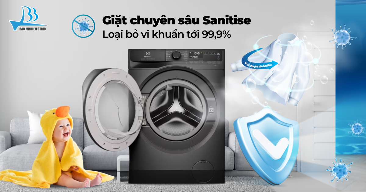 Công nghệ giặt chuyên sâu Sanitise máy giặt Electrolux