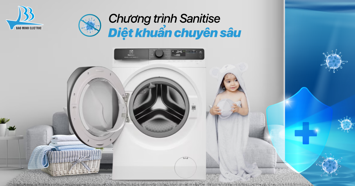 Máy giặt Electrolux diệt khuẩn chuyên sâu Sanitise