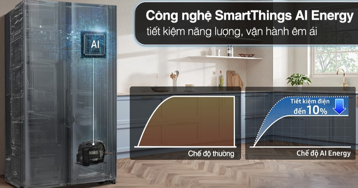 Công nghệ AI Energy giúp tủ lạnh tiết kiệm điện thêm 10%