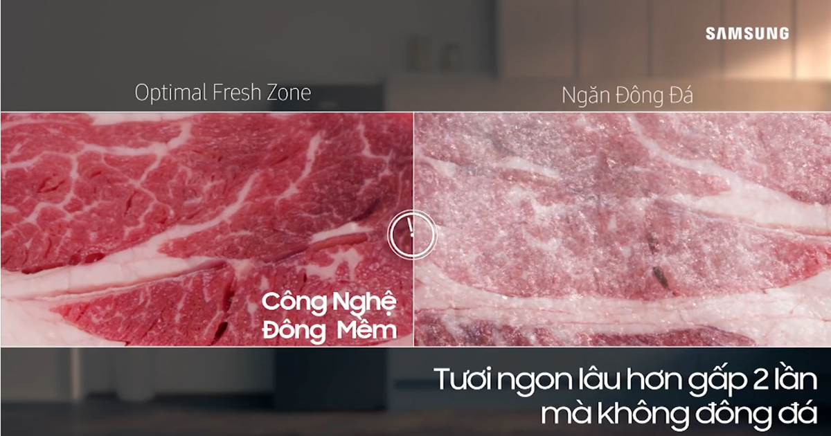 Tủ lạnh Samsung ngăn đông mềm Optimal Fresh Zone