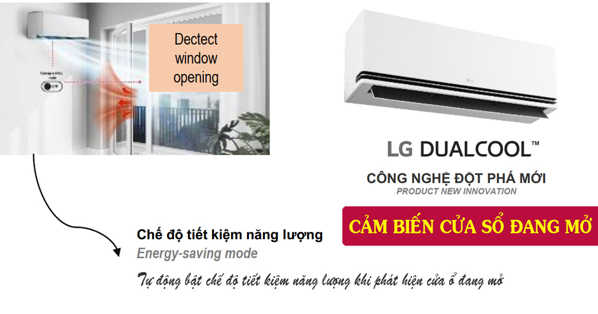 Điều hòa LG cảm biến cửa sổ đang mở