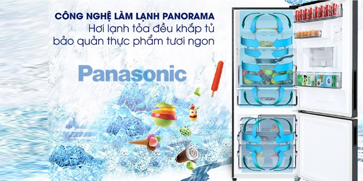 Tủ lạnh Panasonic công nghệ làm lạnh vòng cung Panorama