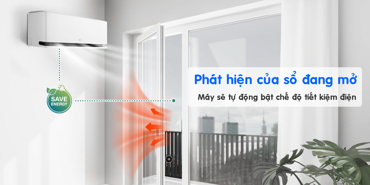 Điều hòa LG phát hiện cửa sổ đang mở