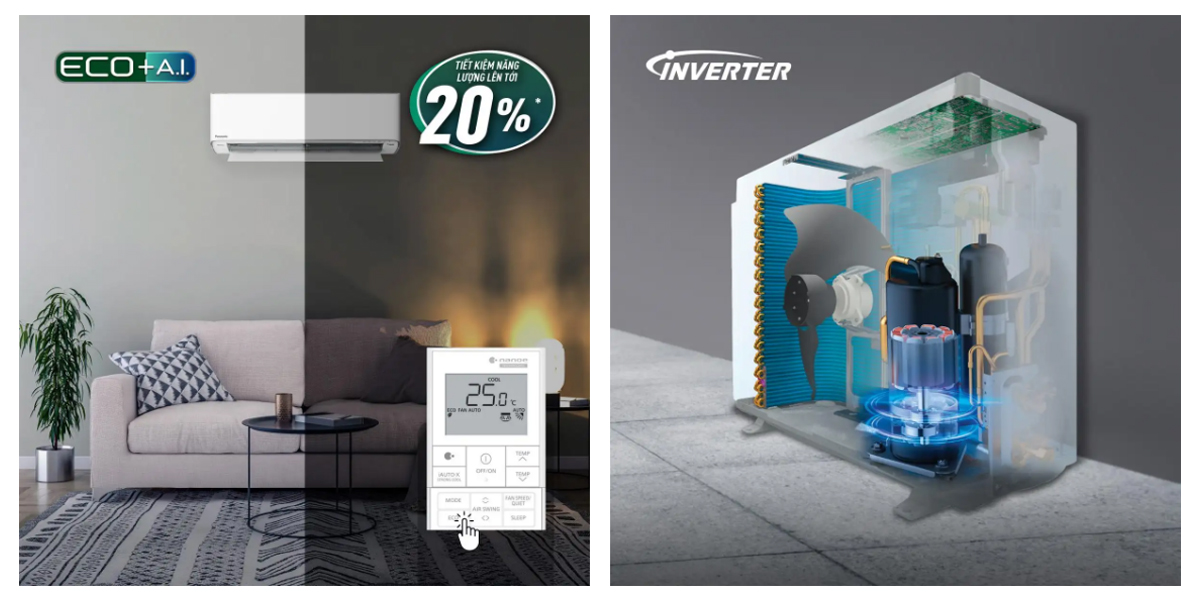 Điều hòa Panasonic công nghệ Inverter kết hợp ECO AI