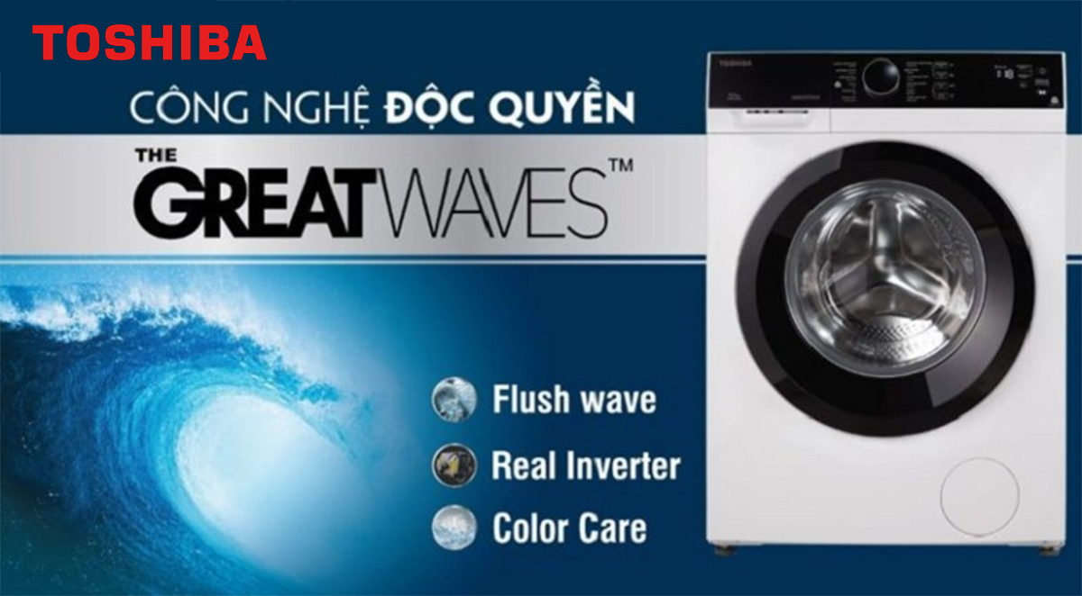 Máy giặt Toshiba công nghệ giặt siêu sóng Greatwaves