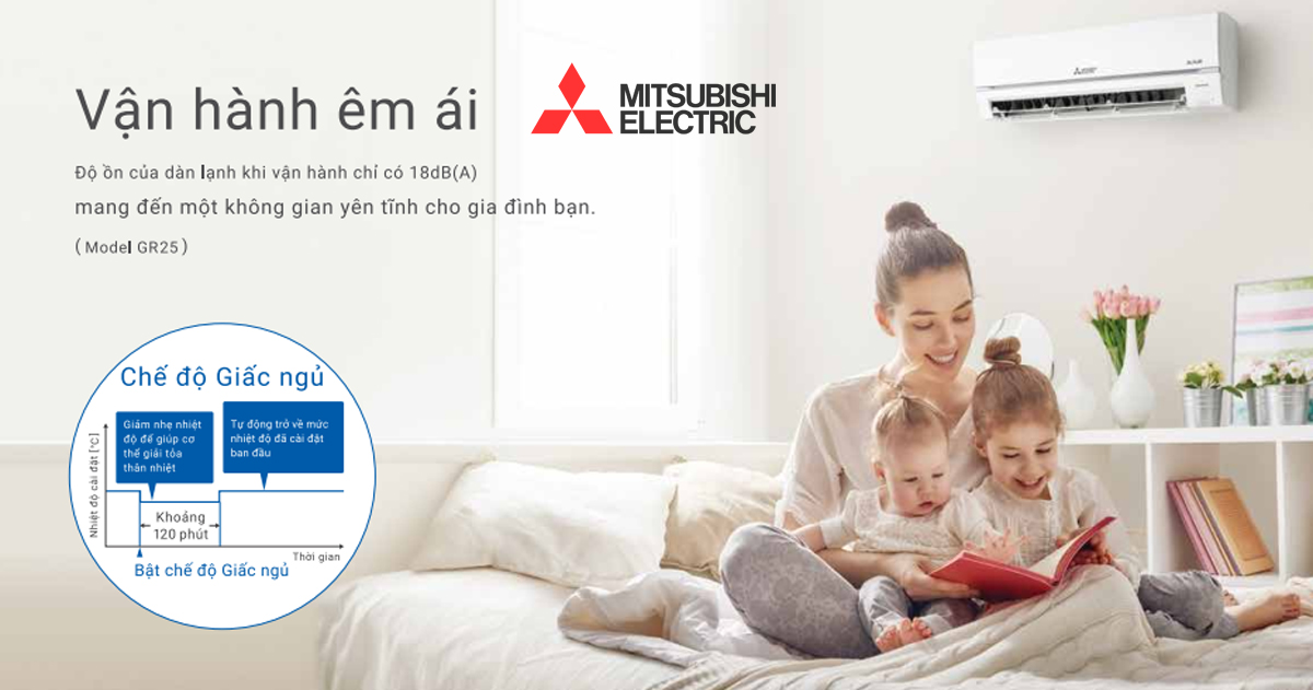 Điều hòa Mitsubishi electric vận hành êm ái