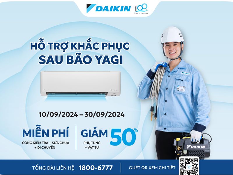 Daikin hỗ trợ khách hàng Miền Bắc ảnh hưởng bão Yagi-1