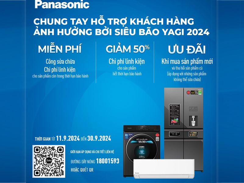 Panasonic - Hỗ trợ Đại lý và khách hàng ảnh hưởng bởi bão YAGI