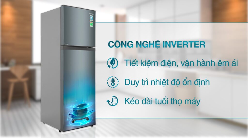 Tủ lạnh Inverter vận hành êm ái tiết kiệm điện năng