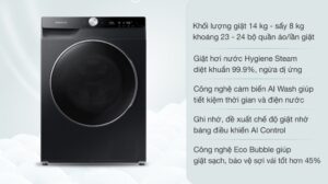  Mô tả về Máy giặt sấy Samsung WD14TP44DSB/SV