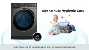 Loại bỏ đến 99.99% vi khuẩn và chất gây dị ứng với công nghệ giặt hơi nước Hygienic Care