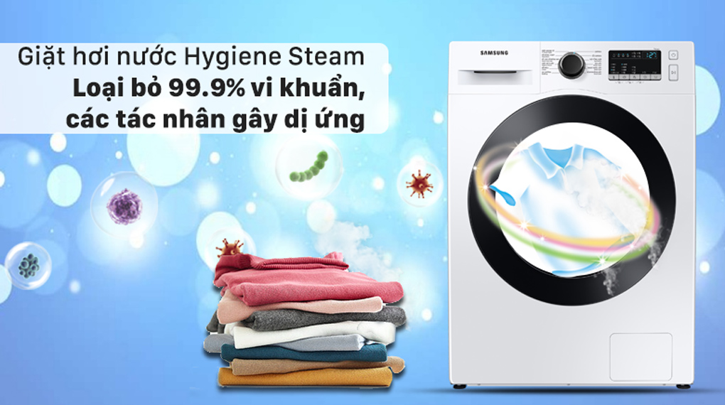  Loại bỏ 99.9% vi khuẩn và các tác nhân gây dị ứng nhờ giặt hơi nước Hygiene Steam
