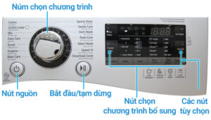 Tính năng trên bảng điều khiển máy giặt LG