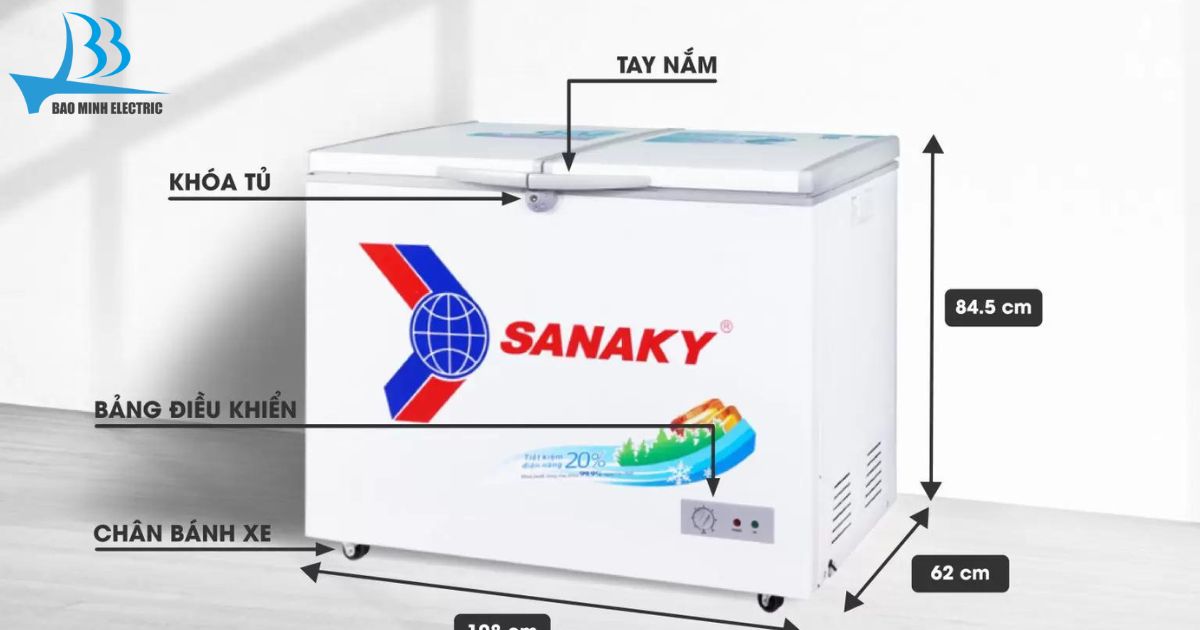 Tủ đông Sanaky VH2899A1 phong cách thiết kế tiện dụng