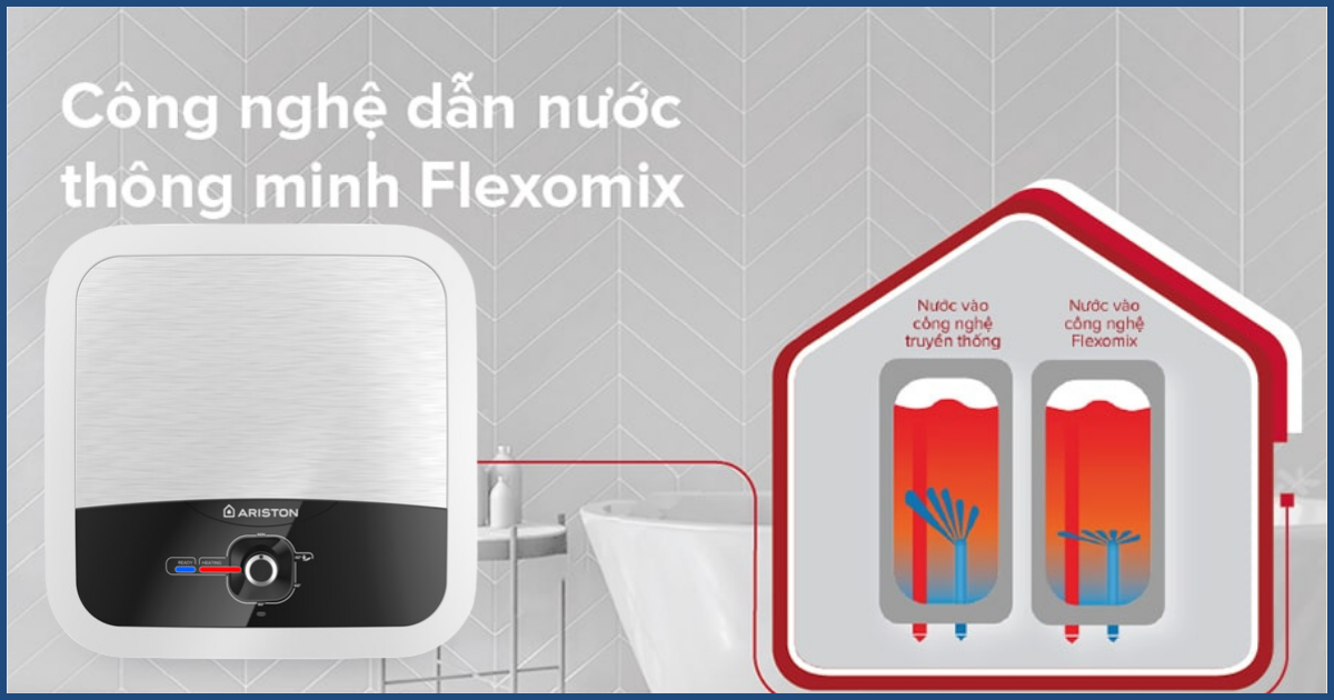 Công nghệ Flexomix cung cấp thêm 10% lượng nước nóng 