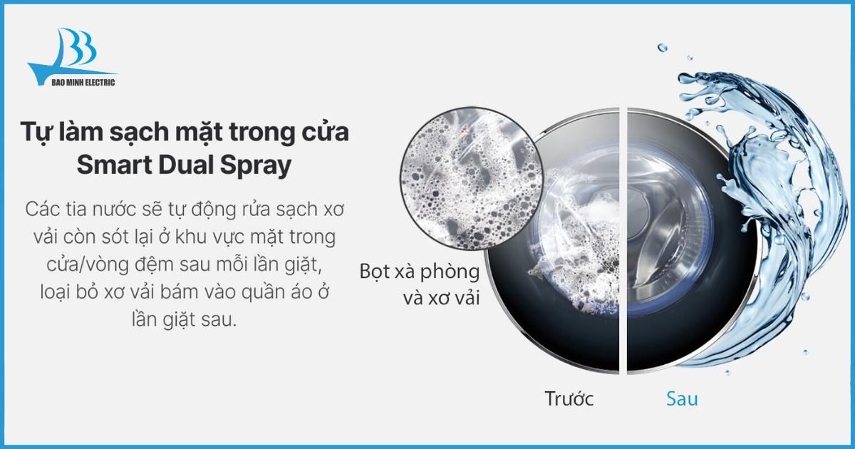 Công nghệ Smart Dual Spray của máy giặt Aqua AQD-A1102J.BK