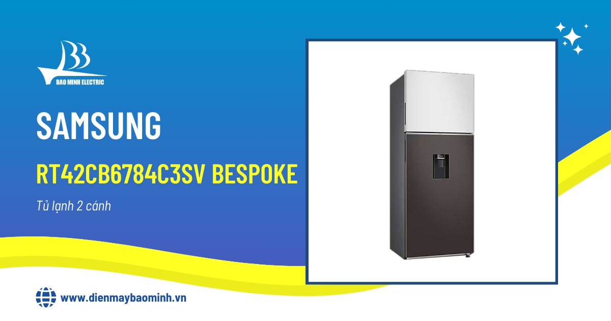 Tủ lạnh Bespoke Samsung Inverter 406 lít RT42CB6784C3SV|Model mới 2023
