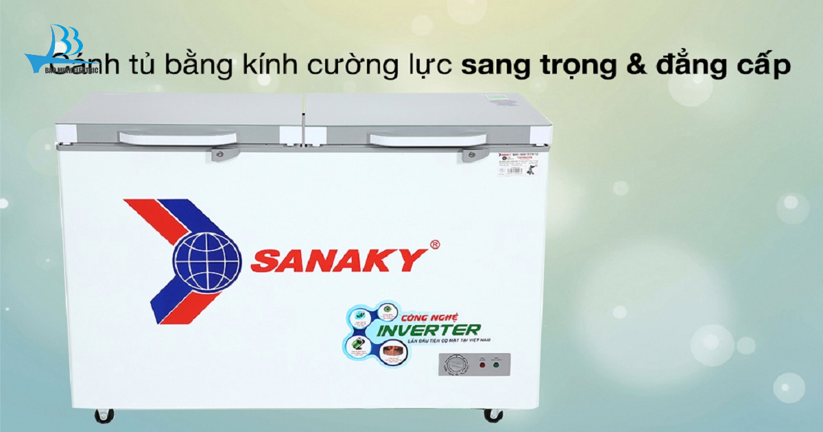 Tủ đông Sanaky VH3699A4K với kính cường lực sang trọng