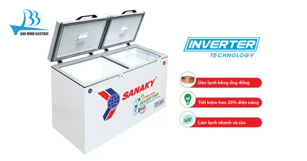 Tủ đông Inverter Sanaky VH-2599W3 sở hữu gas R600a