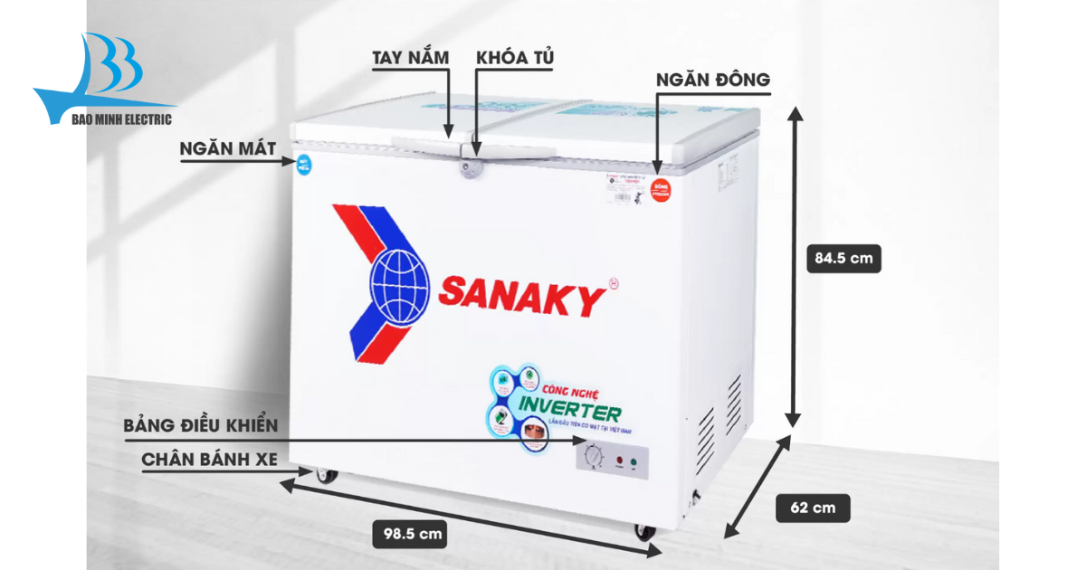 Tủ đông Inverter Sanaky VH-2599W3 210 lít