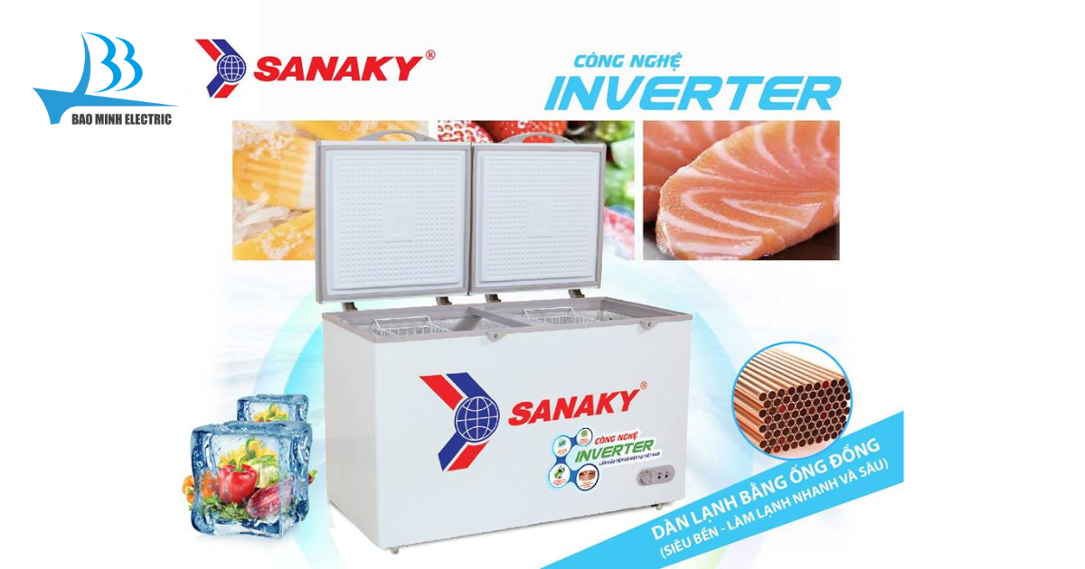 Tủ đông Inverter Sanaky VH-2599W3 210 lít tiện nghi