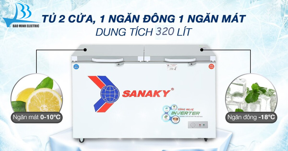 tủ đông Sanaky VH4099W4K 320L