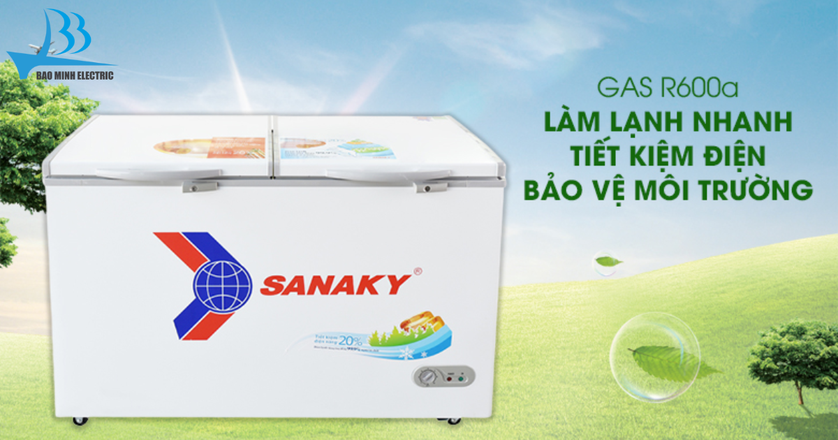 Tủ lạnh Sanaky đã áp dụng Gas R600a, một loại gas được đánh giá là thân thiện với môi trường