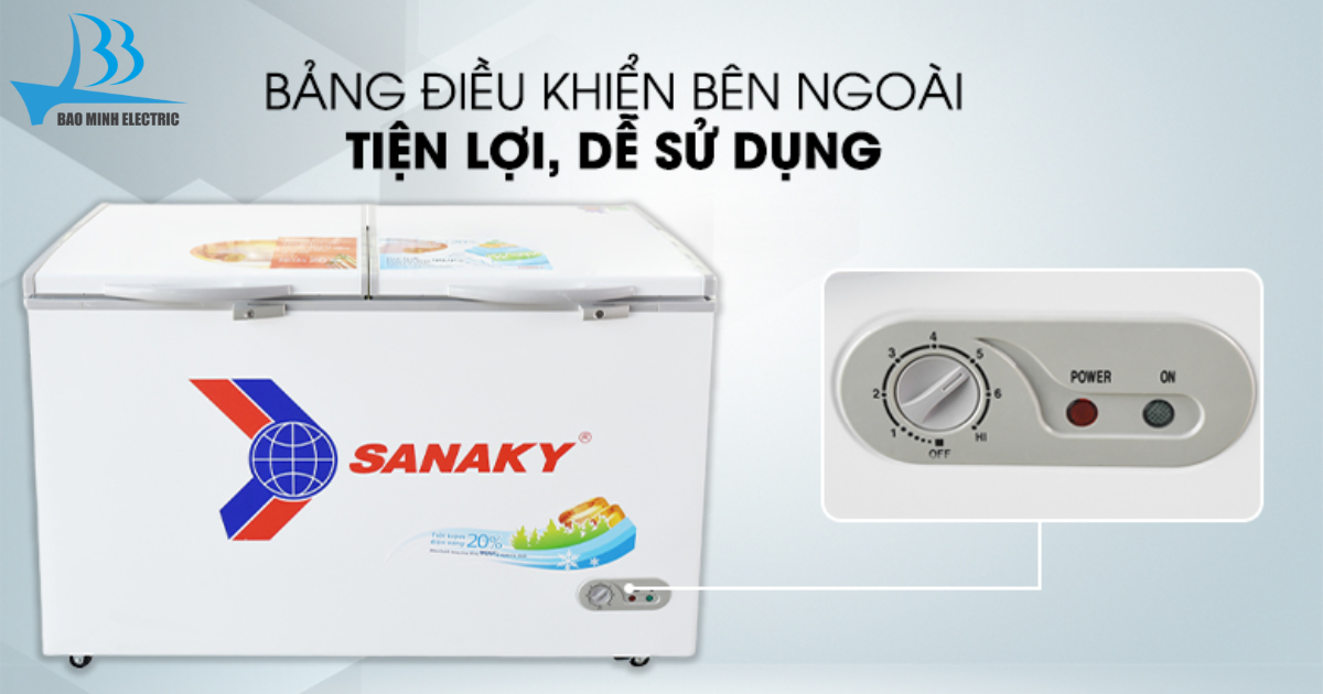 Tủ đông Sanaky VH5699HY 430L được trang bị một bảng điều khiển thông minh 