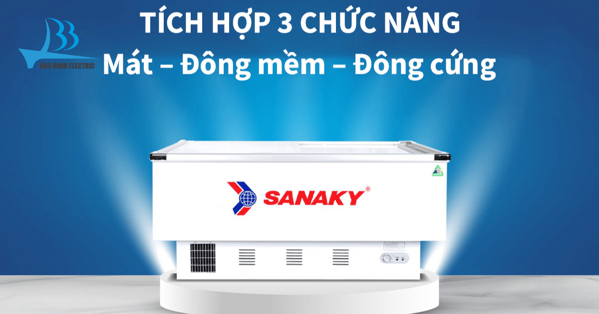 Tủ đông Sanaky 860L được tích hợp bộ ba chức năng