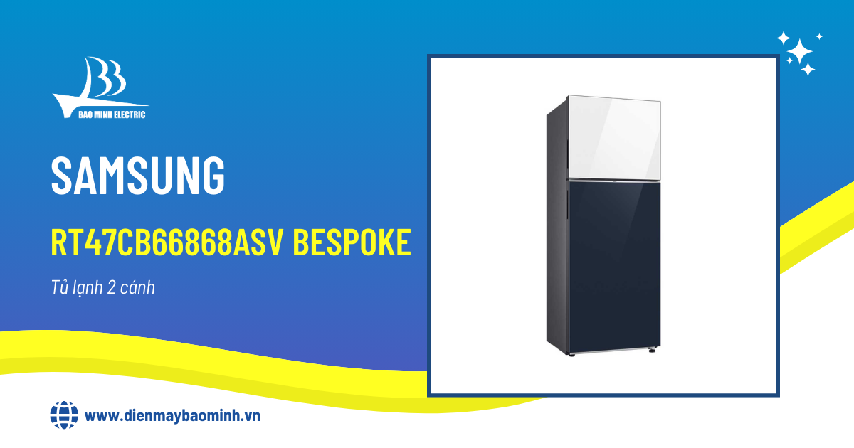 Tủ lạnh Bespoke Samsung Inverter 460 lít RT47CB66868ASV| Model mới 2023 