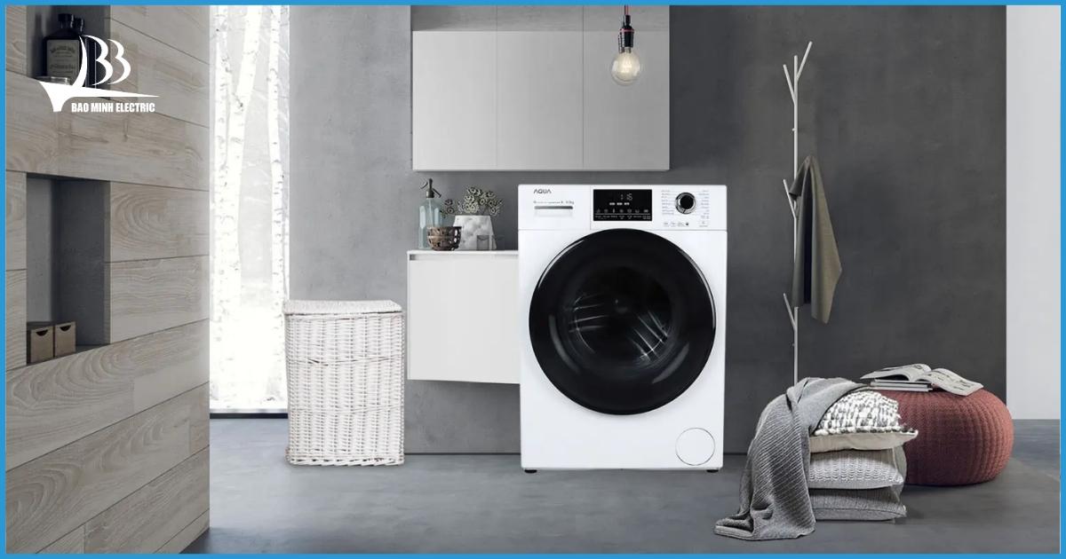 Máy giặt Aqua sở hữu thiết kế sang trọng góp phần tô điểm thêm vẻ hiện đại của ngôi nhà