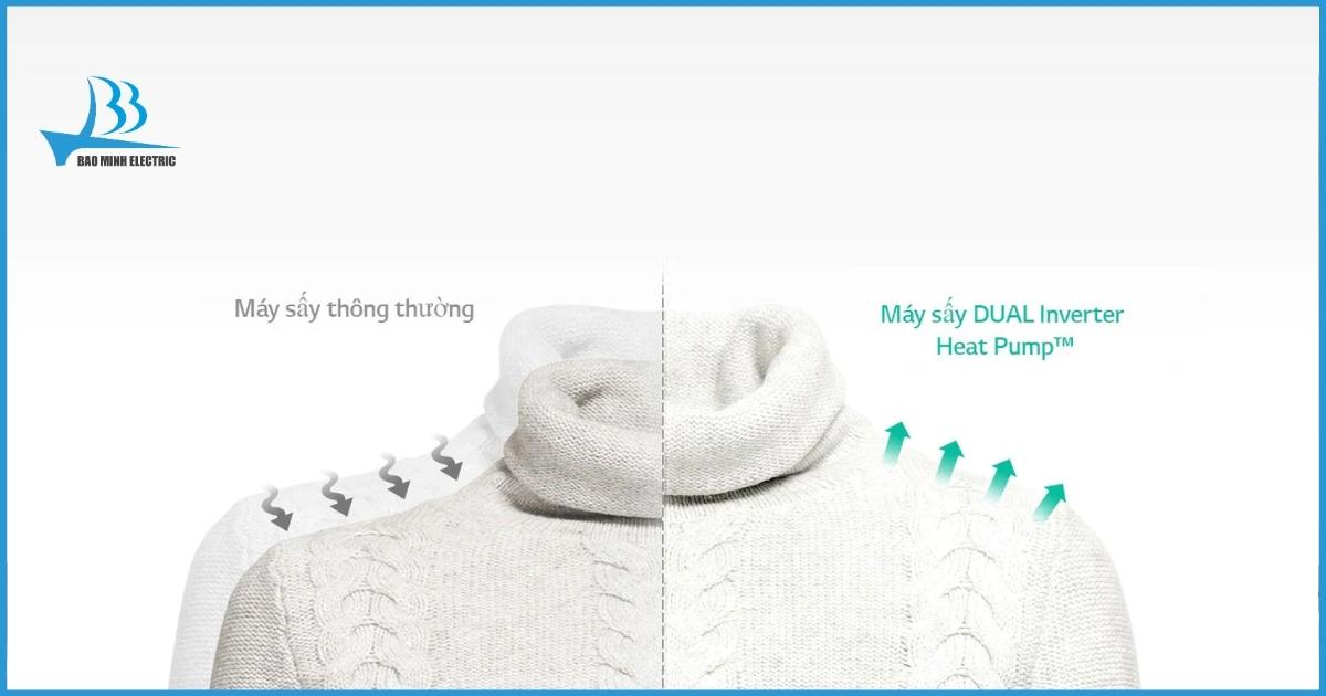 Khả năng bảo vệ vải tối ưu của máy sấy quần áo LG DVHP09B
