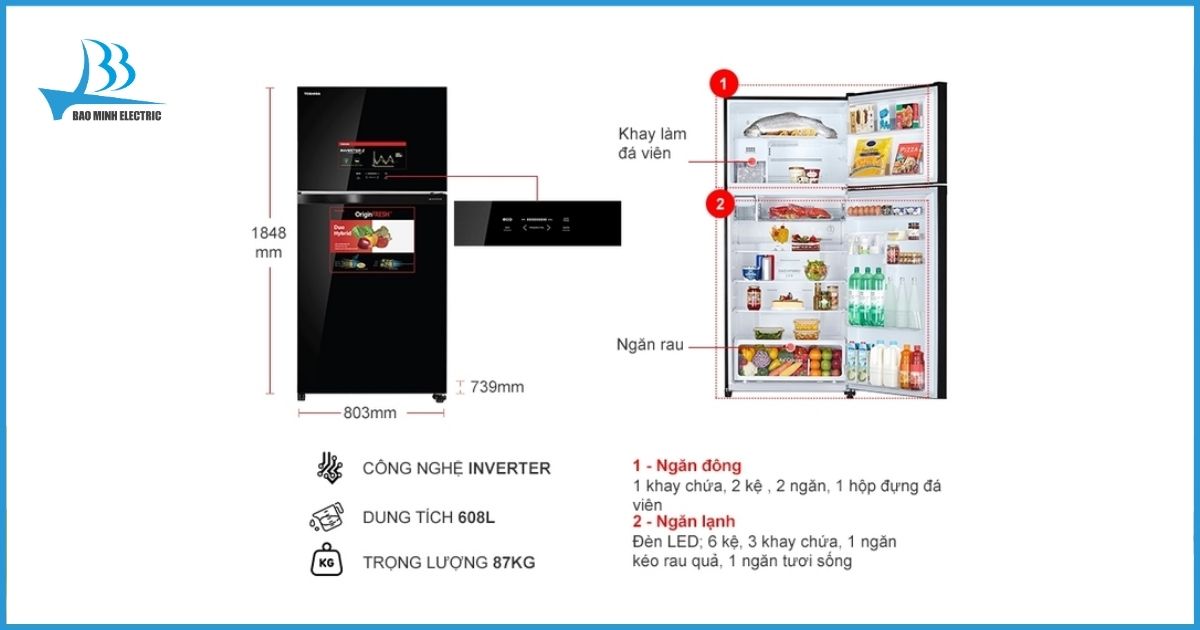Đặc điểm thiết kế tủ lạnh Toshiba GR-AG66VA(XK)