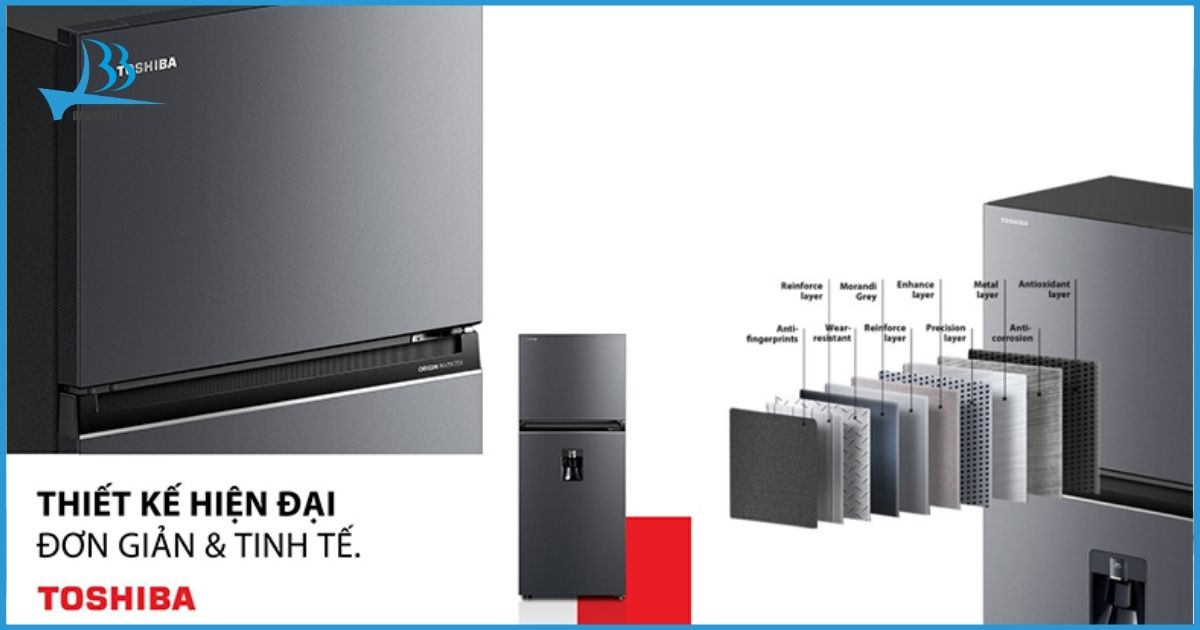 Đặc điểm thiết kế tủ lạnh Toshiba GR-RT325WE-PMV(06)-MG