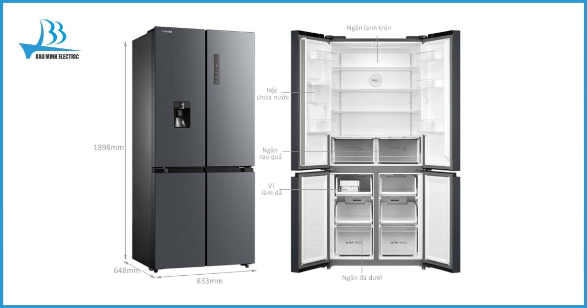 Đặc điểm thiết kế tủ lạnh Toshiba GR-RF605WI-PMV(06)-MG