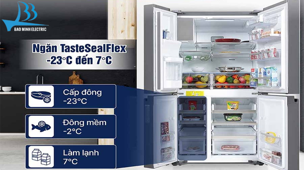 Ngăn lưu trữ chuyên nghiệp TasteSealFlex dễ dàng điều chỉnh nhiệt độ