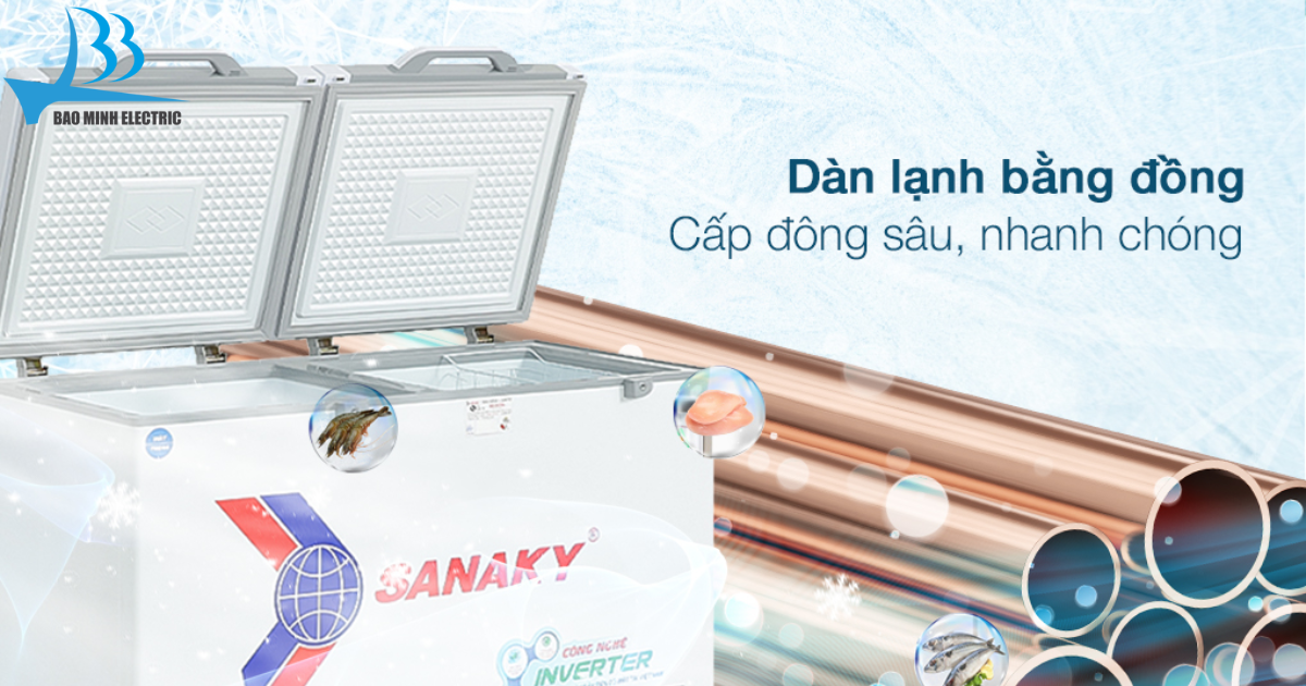 Dàn lạnh bằng đồng giúp tủ dẫn nhiệt tốt hơn