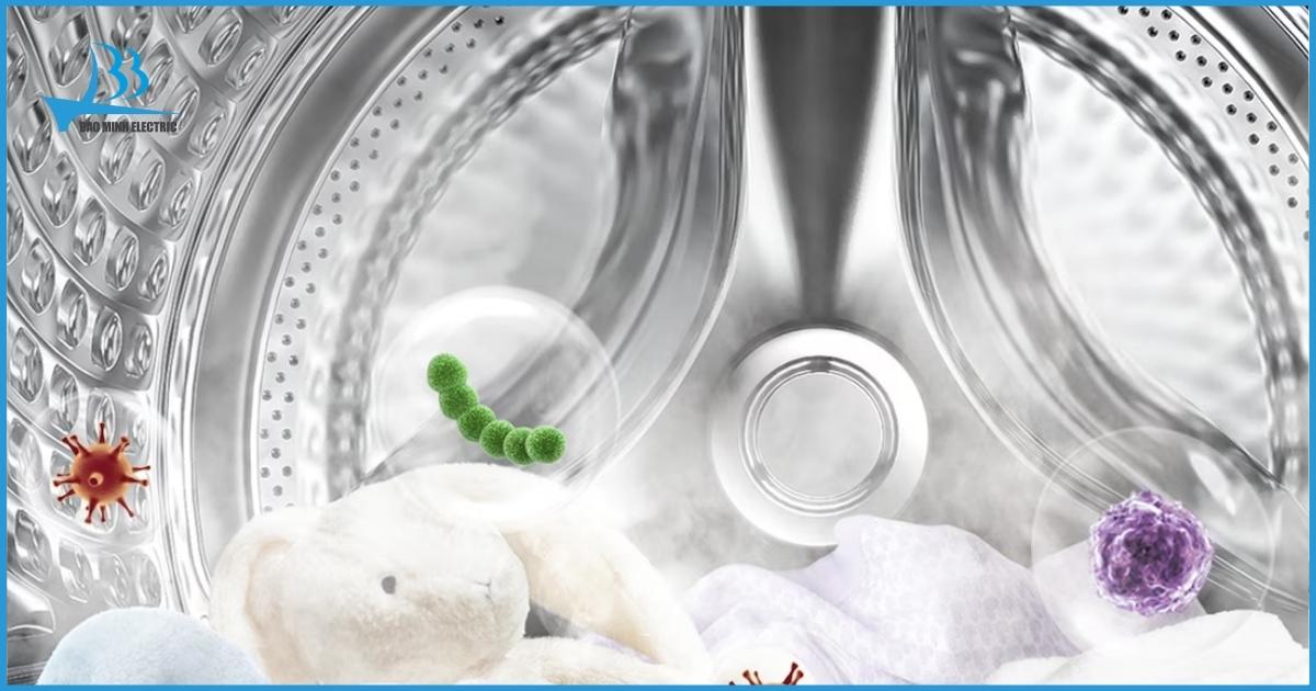Chế độ diệt khuẩn của máy giặt hạn chế vi khuẩn và ẩm mốc