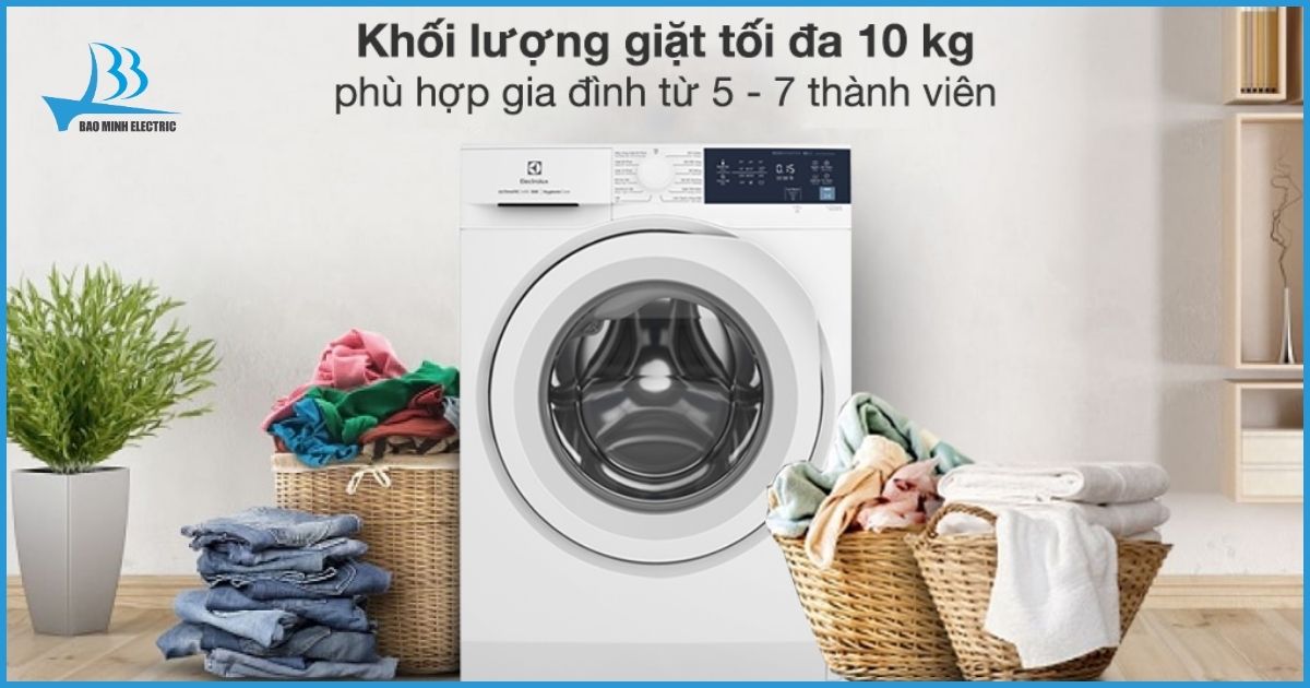 Máy giặt Electrolux Inverter 10kg hoàn toàn phù hợp với các gia đình từ 5 đến 7 người