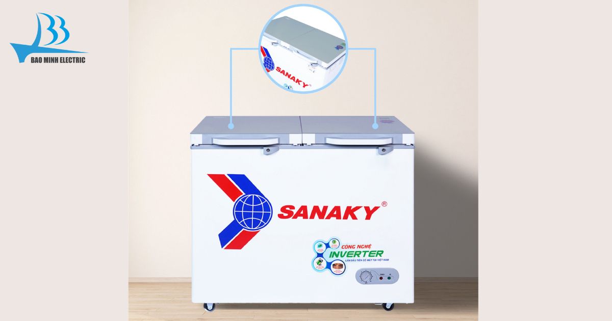 Thiết kế tủ đông sanaky VH2899A vô cùng tinh tế và sang trọng