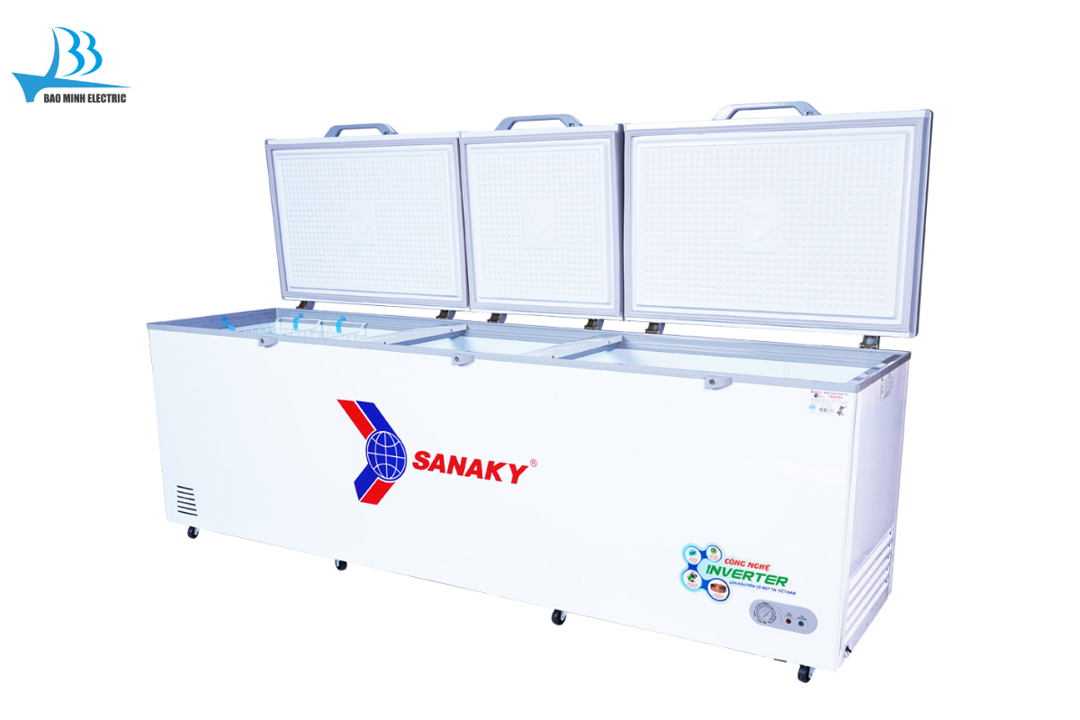 Tủ đông Sanaky VH-1199HY3 với thiết kế 3 ngăn chứa riêng